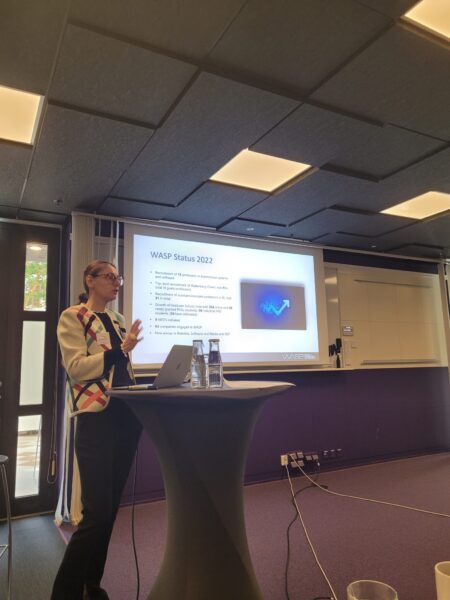 A women having a presentation.