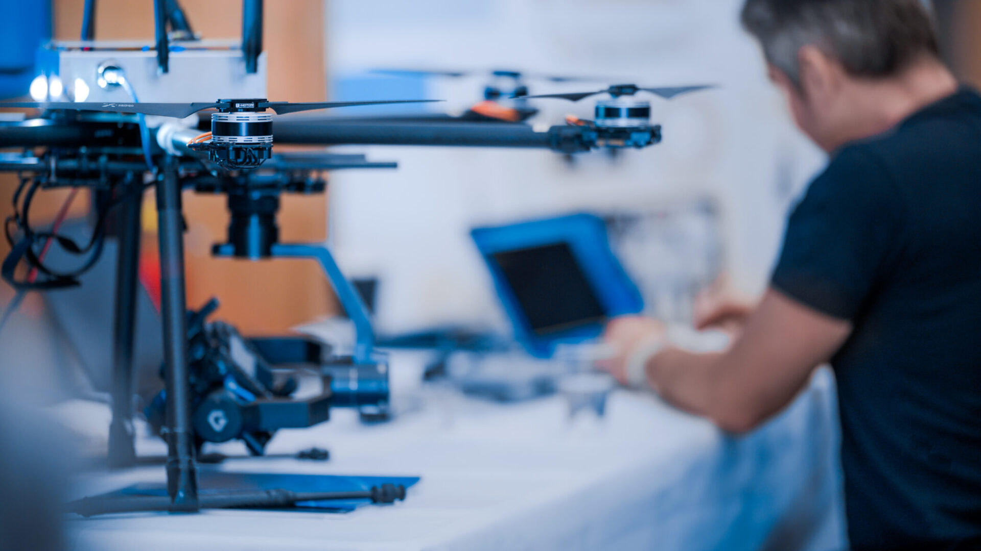 A close-up on a drone.
